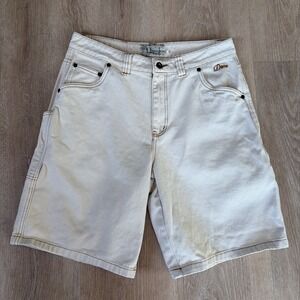 Dime Mens Denim Cargo Shorts Size 30 Ivory Y2K Grunge Streetwear 100% Cotton